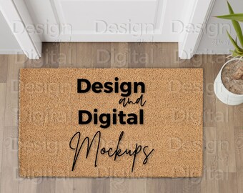 Mockup zerbino / Mockup zerbino in fibra di cocco / Mockup zerbino semplice / Mockup zerbino anteriore / Mockup zerbino vuoto / Mockup tappetino in fibra di cocco / Zerbino fai da te