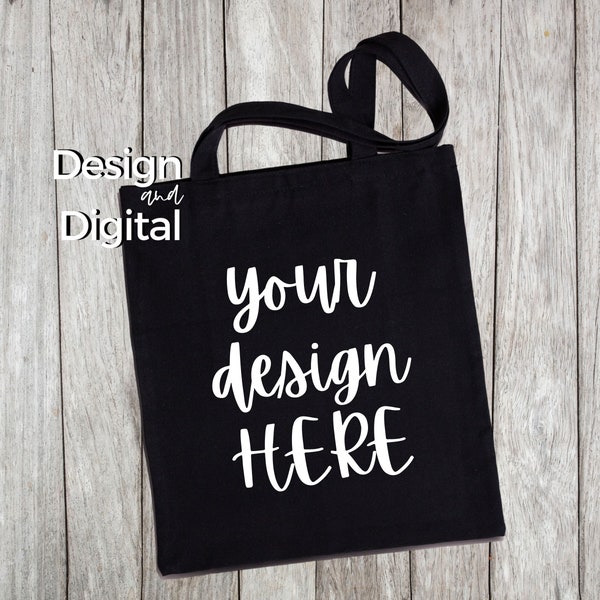 Black Canvas Tote Mockup | Black Canvas Bag Mockup | Tote Bag Mockup | Bag Mockup | Modern Tote Mockup | Plain Tote Mockup