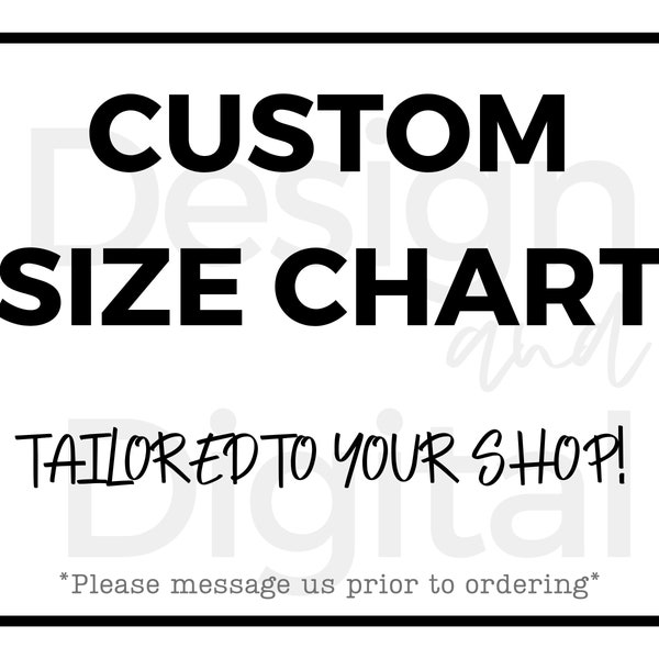 Custom Size Chart | Personalized Size Chart