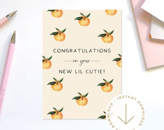 Printable Newborn Baby Card Congratulations On Your New Baby Card for New Parents Instant Download Baby Boy Baby Girl Gift