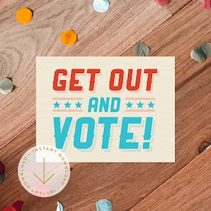 Voting Postkarte | Druckbare Postkarte für Wähler | Politische Postkarte | Wahl Printables | Ihre Stimme zählt | Geh raus und stimme ab