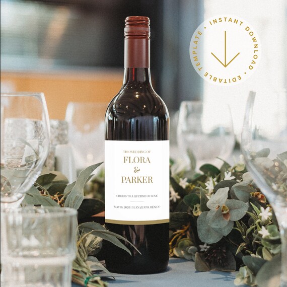 Wine Bottle Label Template DIY Custom Wine Label Printable - Etsy