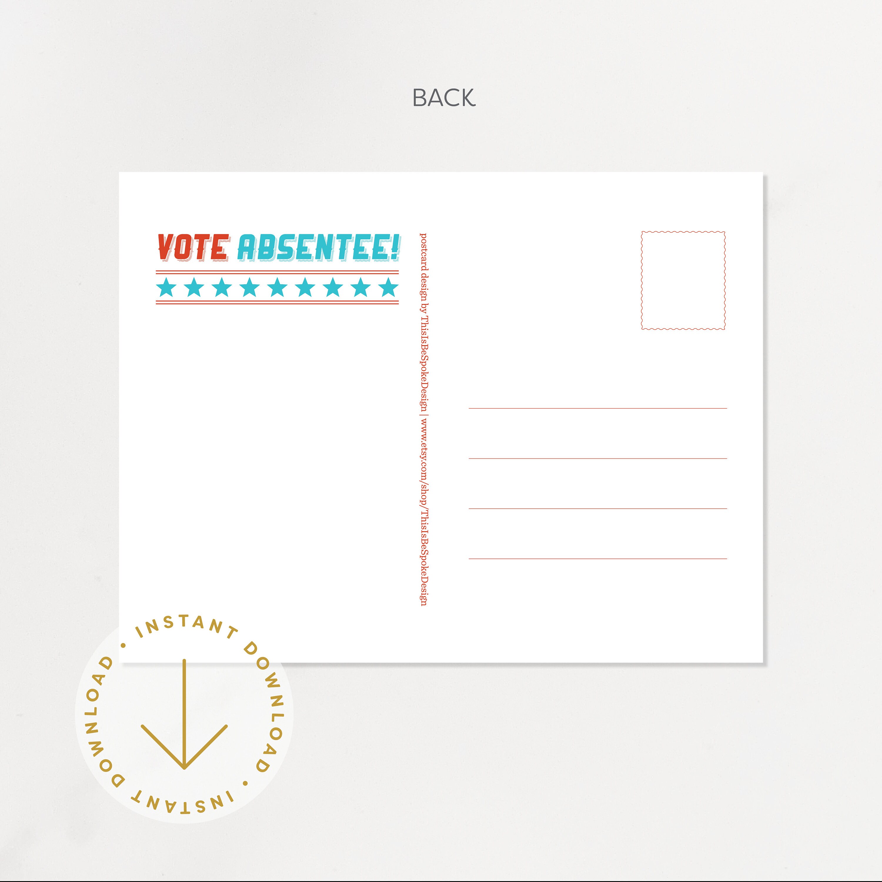 Vote by Mail Postcard Printable Postcard for Voters Etsy México