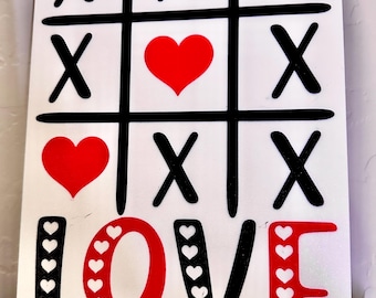 Romantic Tic-Tac-Toe Love Art – Valentine’s Day Home Decor & Gift Idea
