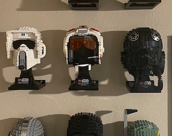 LEGO Star Wars Helmet Wall Mount – 3D Printed Display Stand for LEGO Sci-Fi Helmets