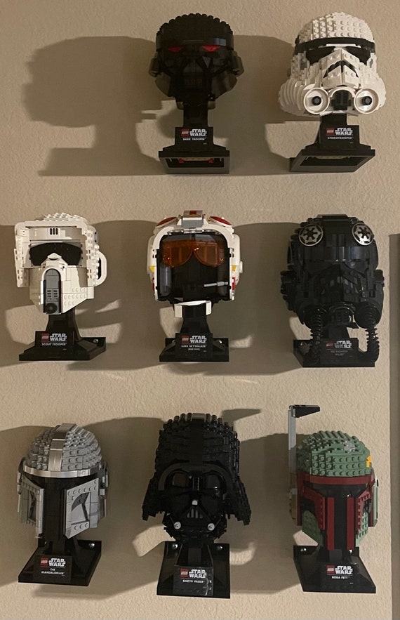 LEGO Star Wars Helmet Wall Mount – 3D Printed Display Stand for LEGO Sci-Fi Helmets