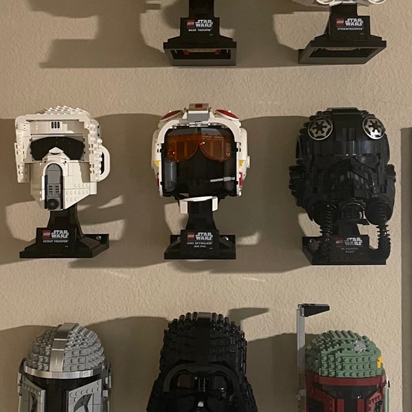 LGO Bricks Helmet Display Mounts - Versatile, Low-Profile Design for Star Wars and Marvel  Sets