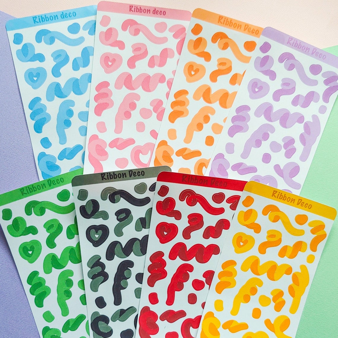 Ribbon Confetti Deco Stickers Ribbon Sticker Sheet Etsy UK