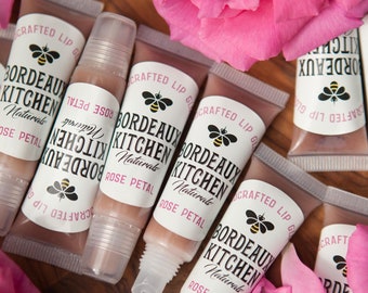 Organic Rose Petal Lip Gloss: Natural Tallow Formula, Watermelon Flavor