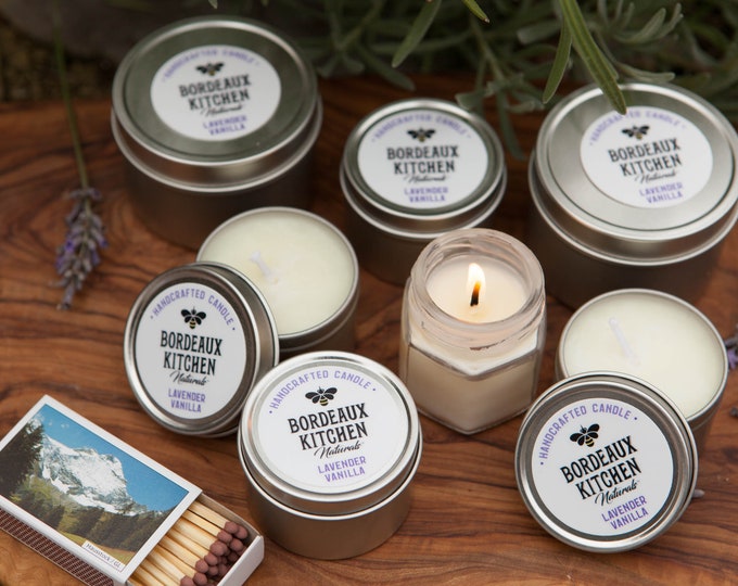 Lavender Vanilla Scented Candles Made With Tallow or Etsy