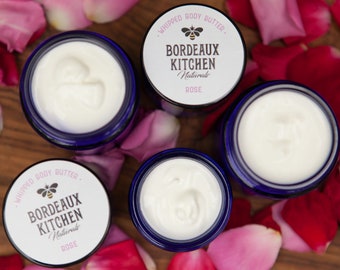ORGANIC Rose Geranium Whipped Body Butter: Grassfed Tallow, Argan, Rosehip Seed, & Evening Primrose Oils