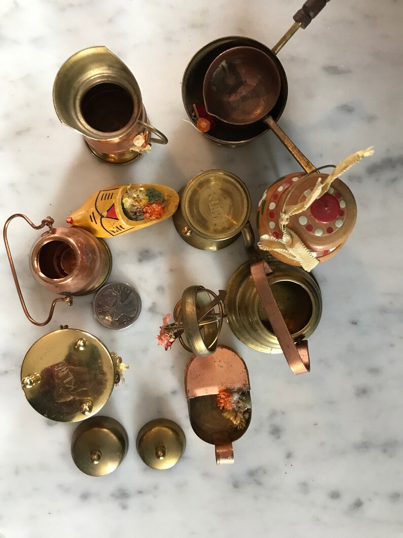 copper and brass wood KLM Royal Dutch Airlines promotional trinkets