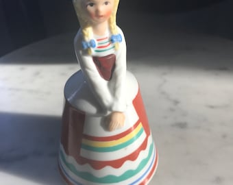 Vintage Schmid Bros. Inc. German Girl bell, made in Japan