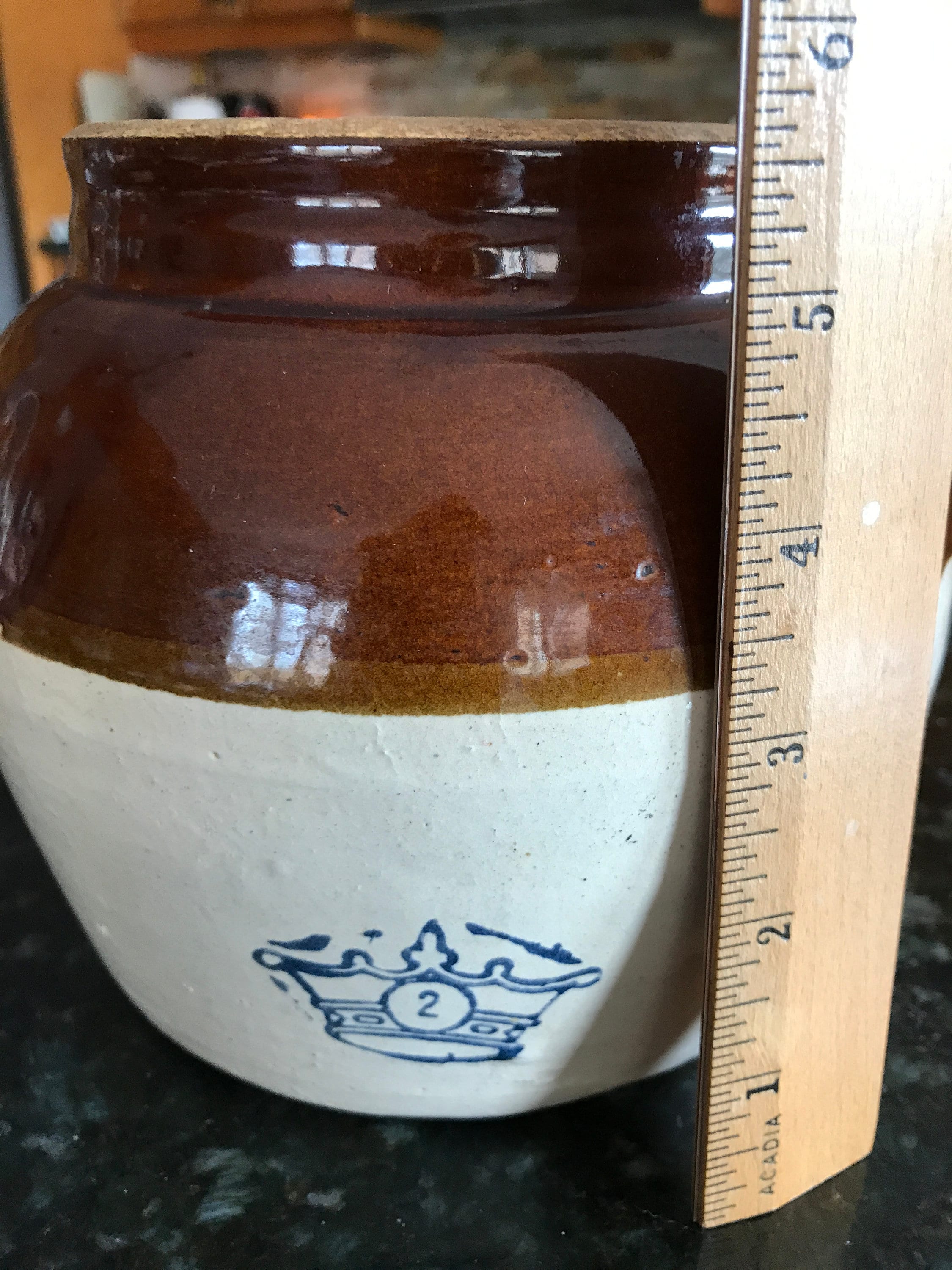 Vintage Robinson Ramsbottom Blue Crown 2 Stoneware Crock Etsy