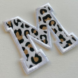 Custom Iron on Letters, Iron on Numbers, Fabric Iron On, Leopard Print Patch,  Iron-on Patch, DIY Crafts, Personalised Iron on Patch 