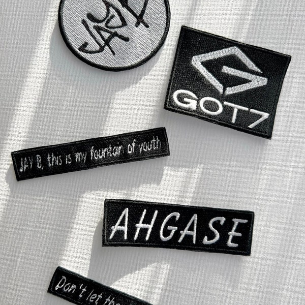 JayB embroidered patches, sew on patches, got7, kpop patches, embroidered patches, got7 AHGASE, kpop embroidery, Jay B concert, patch