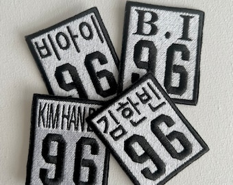 B.I Kim Hanbin embroidered patches,  sew on patches, kpop patch, kpop artist, embroidered patch, patches, ID fandom, kpop embroidery