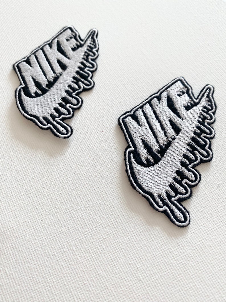 Nike swoosh melt embroidered iron on patches sew on patches  etsy Nike swoosh melt embroidered iron on patches sew on patches  etsy
