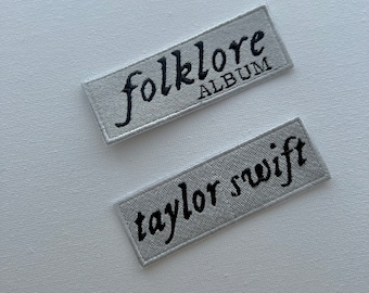 folklore embroidered patches, iron / sew on patches, patches, embroidered patches, folklore cardigan, concert patches, folklore, embroidery