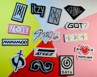 Kpop group logo embroidered patches, sew on patches, kpop patches, kpop groups, kpop, patches, logo patches,  embroidered patches