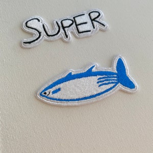 Super tuna 슈퍼 참치 embroidered patches, iron / sew on patches, kpop patches, kim seokjin, bts, kpop patch, embroidered patches, jin, army