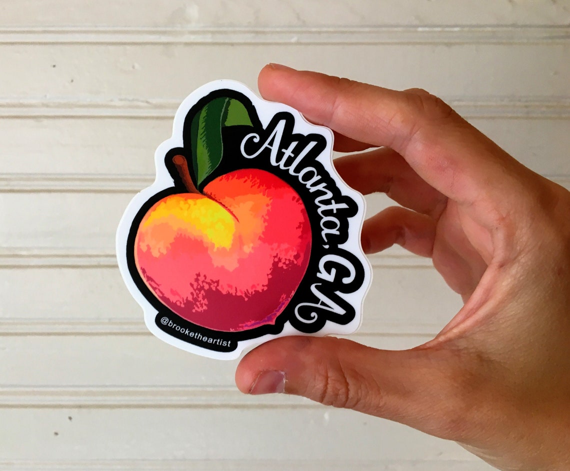 Atlanta, GA Peach STICKER 2.75x3 Etsy
