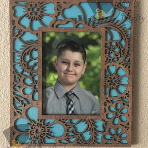 Laser Cut File Floral Photo Frame Digital File SVG Laser Cut File Glowforge file
