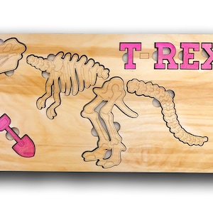 Laser Cut File Toddler T-Rex Dinosaur Puzzle Laser Cut File Glowforge Digital File for Boy or Girls Playtime and Development