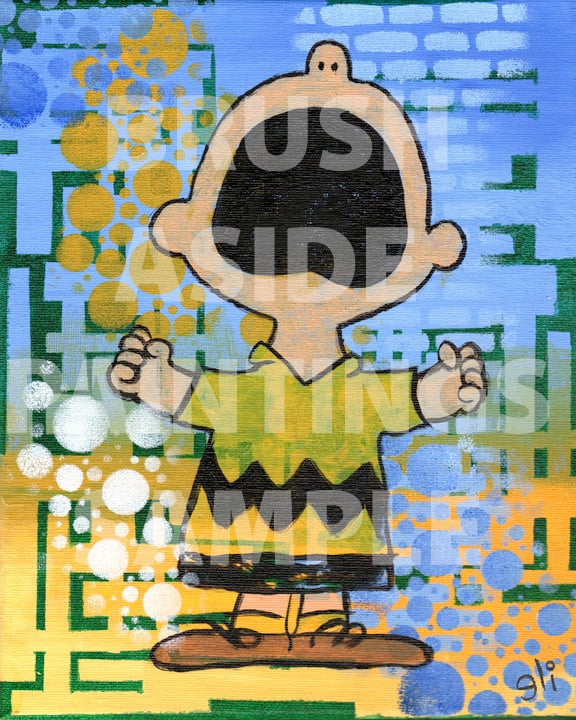 Charlie Brown / Peanuts 8 X 10 Acrylic Painting Digital Print Etsy