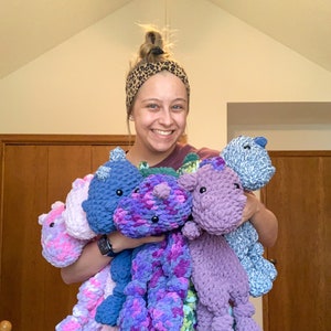 Handmade crochet dinosaur lovey plushie | baby snuggler | handmade plushie | handmade baby shower gift | dinosaur lovey | gifts for baby