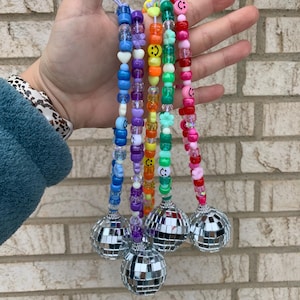 CLEARANCE LAST CHANCE beaded rainbow colorful boho cute handmade rearview mirror car charm decor, cheap hippie vehicle decorations for her