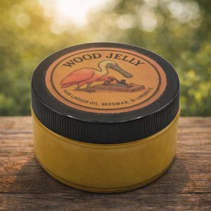 Food Safe Wood Finish – Raw Linseed Oil & Beeswax, Natural Clear Wax Oil 8 Oz Jar