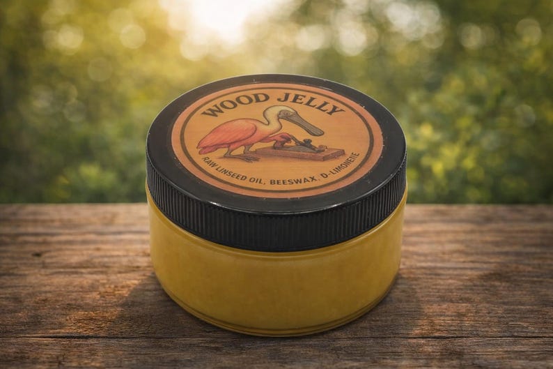 Food Safe Wood Finish – Raw Linseed Oil & Beeswax, Natural Clear Wax Oil 8 Oz Jar