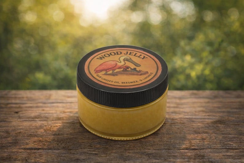 Food Safe Wood Finish – Raw Linseed Oil & Beeswax, Natural Clear Wax Oil 4 Oz Jar