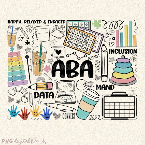 Applied Behavior Analysis Sublimation PNG ABA Sublimation Designs Downloads Inclusion Digital Download Instant Download PNG File