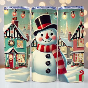 Snowman Tumbler Wrap 20 oz Skinny Tumbler Sublimation Design Christmas Digital Download PNG Instant DIGITAL ONLY, Tumbler Wrap