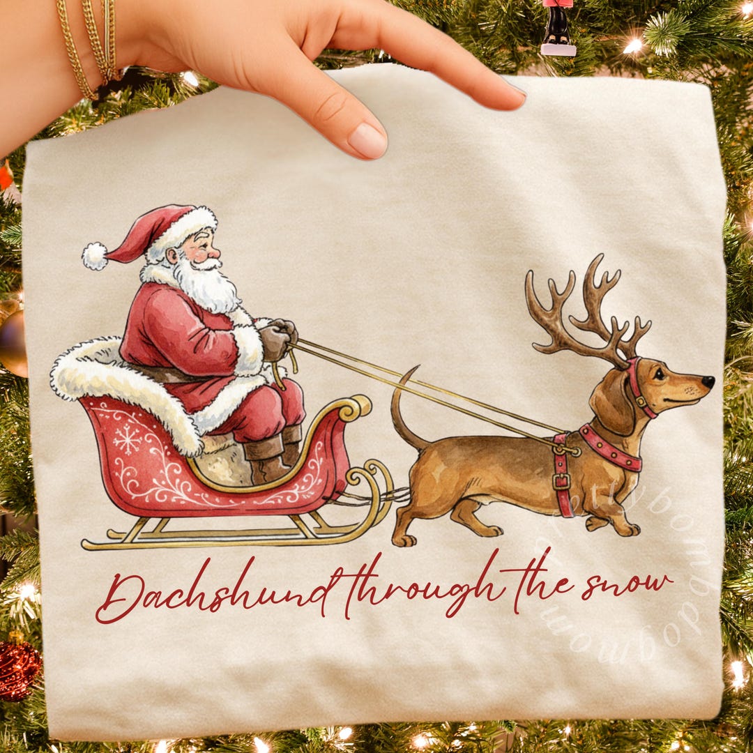 Dachshund Through the Snow Png Christmas Dachshund Design Dog Weenie ...