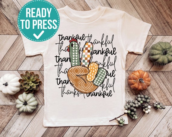 Turkey Ready to Press Heat Transfer Designs Thankful Transfers Dtf Gobble  Gobble Heat Transfers for Shirts Thanksgiving Dtf Iron on Decal 