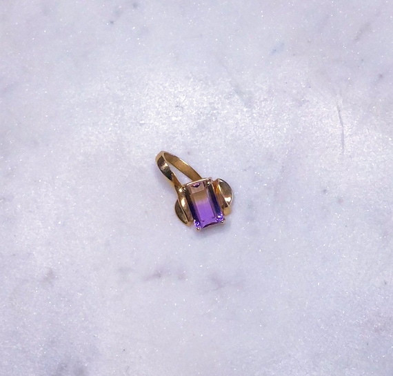 Tourmaline and Gold Pendent purple - image 1