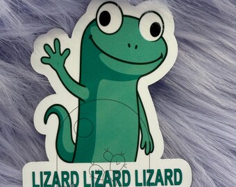 Funny Lizard Meme Sticker, Laptop Decal