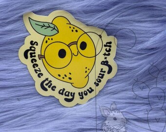 Funny Lemon Sticker, Squeeze the Day, Laptop Decal - Etsy