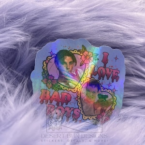 I Love Bad Boys billy and Stu holographic sticker, ghostface, scream  laptop decal