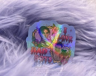 I Love Bad Boys billy and Stu holographic sticker, ghostface, scream  laptop decal