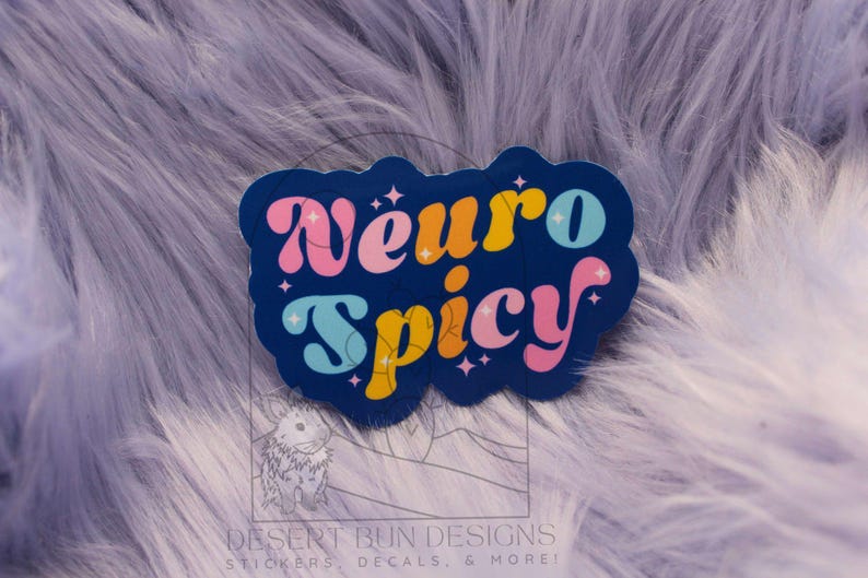 Neuro Spicy Sticker, Funny Neurodivergent Mental Health Laptop Decal image 1