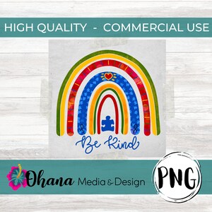 Autism Boho Rainbow Sublimation Design With 7 Different Phrases Commercial Use Instant Download PNG