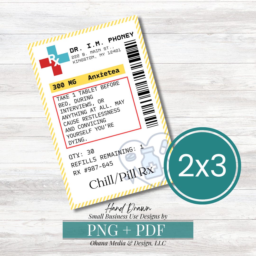 Funny Prescription Label, Rx Label, Gag Gift, Fake Rx Printable ...