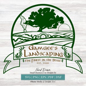 Fantasy Epic Landscaping Company Design Commercial Use Instant Download Svg, Png, Pdf, Eps, Dxf