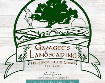 Fantasy Epic Landscaping Company Design Commercial Use Instant Download Svg, Png, Pdf, Eps, Dxf