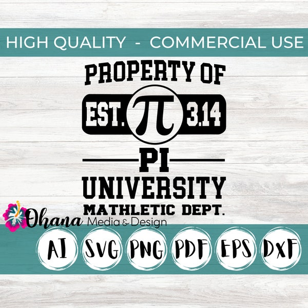 Pi Day Svg | Pi University Sports Shirt Design | Mathletes Tee | Mathletics Department | Commercial Use for Cutting Files