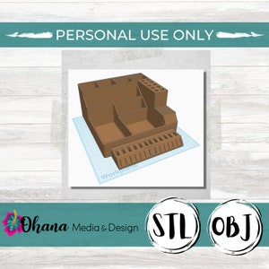Organizador de escritorio con soporte para tarjetas de memoria / Archivo de impresión 3D Descarga instantánea STL y OBJ